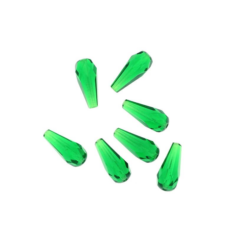 Fire Polish teardrop beads 20x8mm green 2pcs SZSZCZ044