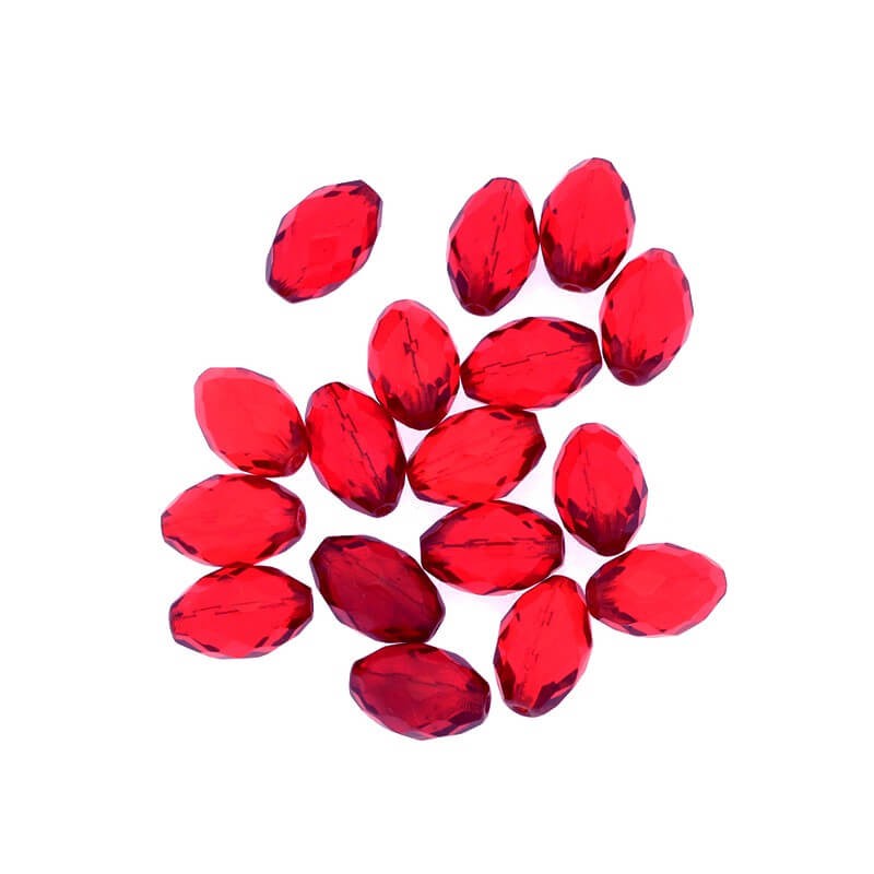 Fire polish olives glass beads 18x12mm red 1pc SZSZCZ040