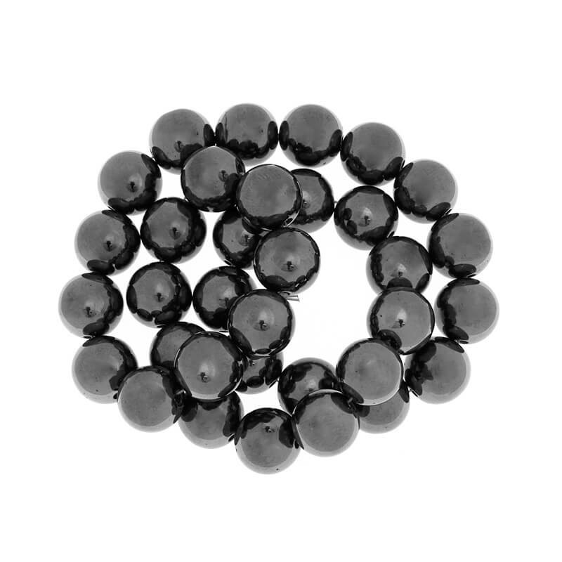 Hematite beads smooth balls 12mm 2pcs KAHEKU12