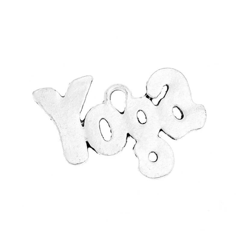 Pendants for YOGA bracelets, 1 piece, antique silver 25x19x1mm AAS740