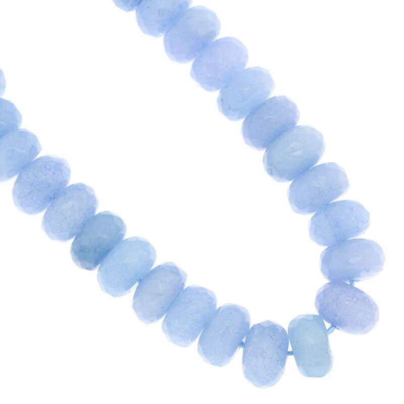 Oponki beads faceted blue jade 10pcs 10x6mm KAOS1005