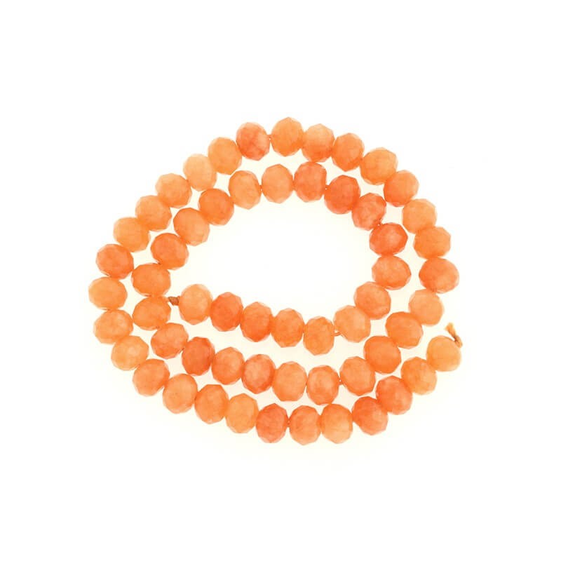 Oponki beads faceted orange jade 10pcs 8x5mm KAOS0805