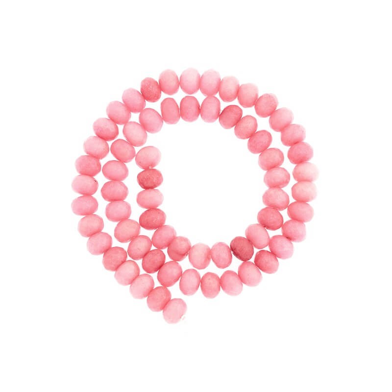 Oponki beads faceted pink powder pink jade 10pcs 8x5mm KAOS0811