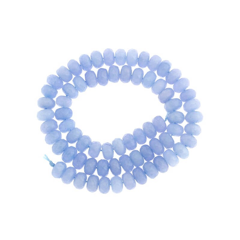 Oponki beads faceted blue jade 10pcs 8x5mm KAOS0819