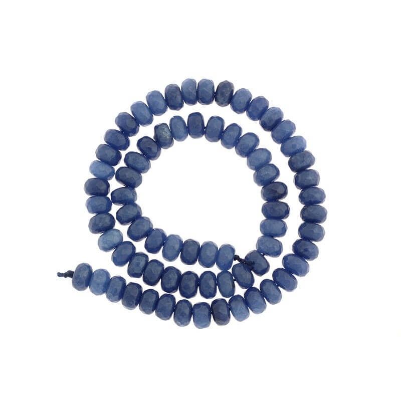 Oponki beads faceted blue jade 10pcs 8x5mm KAOS0822