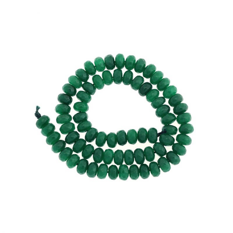 Oponki beads faceted emerald jade 10pcs 8x5mm KAOS0825
