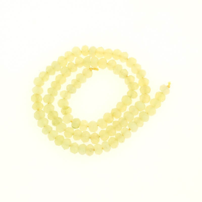 Oponki beads faceted lemon jade 15pcs 6x4mm KAOS0603