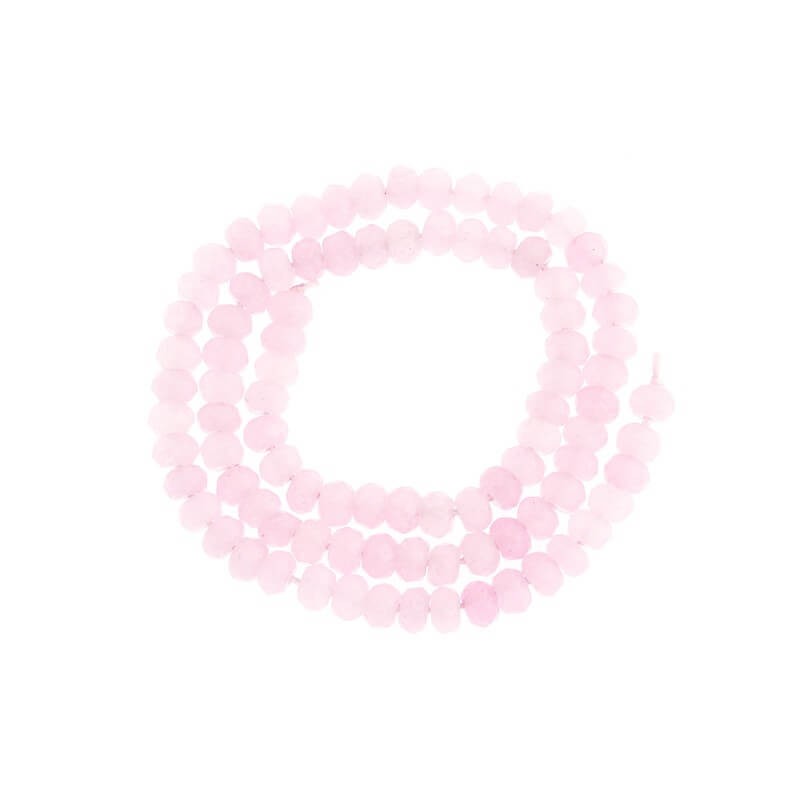 Oponki beads faceted pink jade 15pcs 6x4mm KAOS0608
