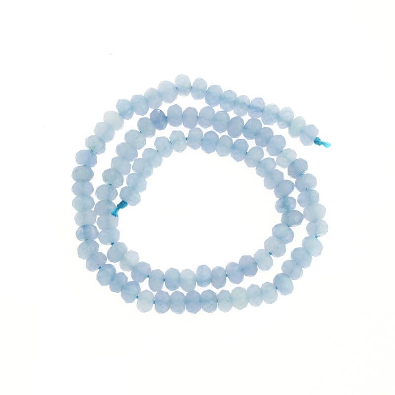Oponki beads faceted blue jade 15pcs 6x4mm KAOS0613