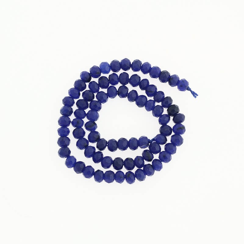 Oponki beads faceted cobalt jade 15pcs 6x4mm KAOS0616
