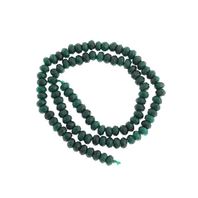 Oponki beads faceted emerald jade 15pcs 6x4mm KAOS0620
