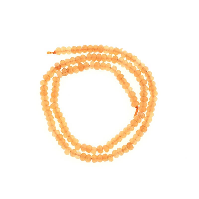 Oponki beads faceted orange jade 120pcs (rope) 4x2mm KAOS0406