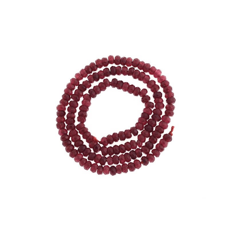 Oponki beads faceted jade garnet 120pcs (cord) 4x2mm KAOS0411