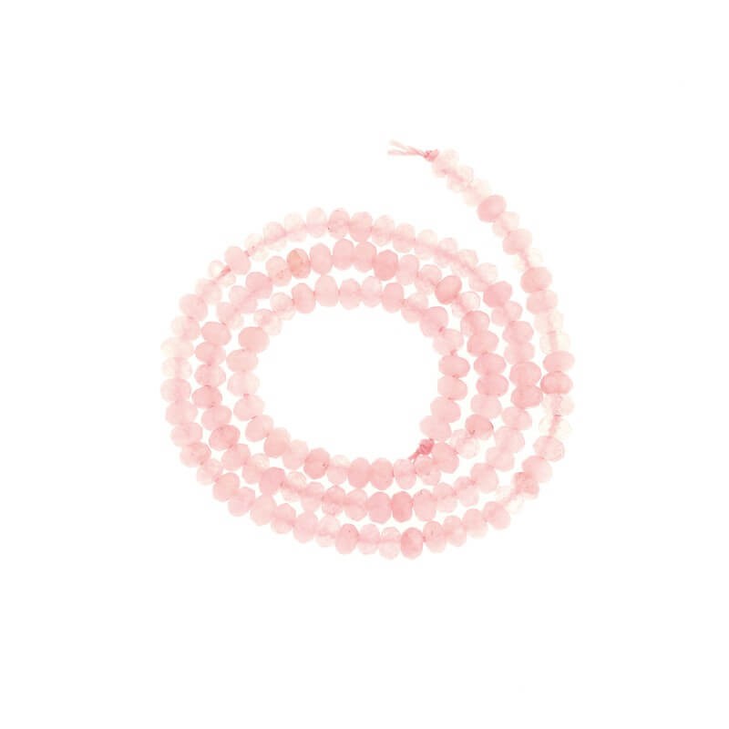 Oponki beads faceted jade light pink 120pcs (rope) 4x2mm KAOS0412