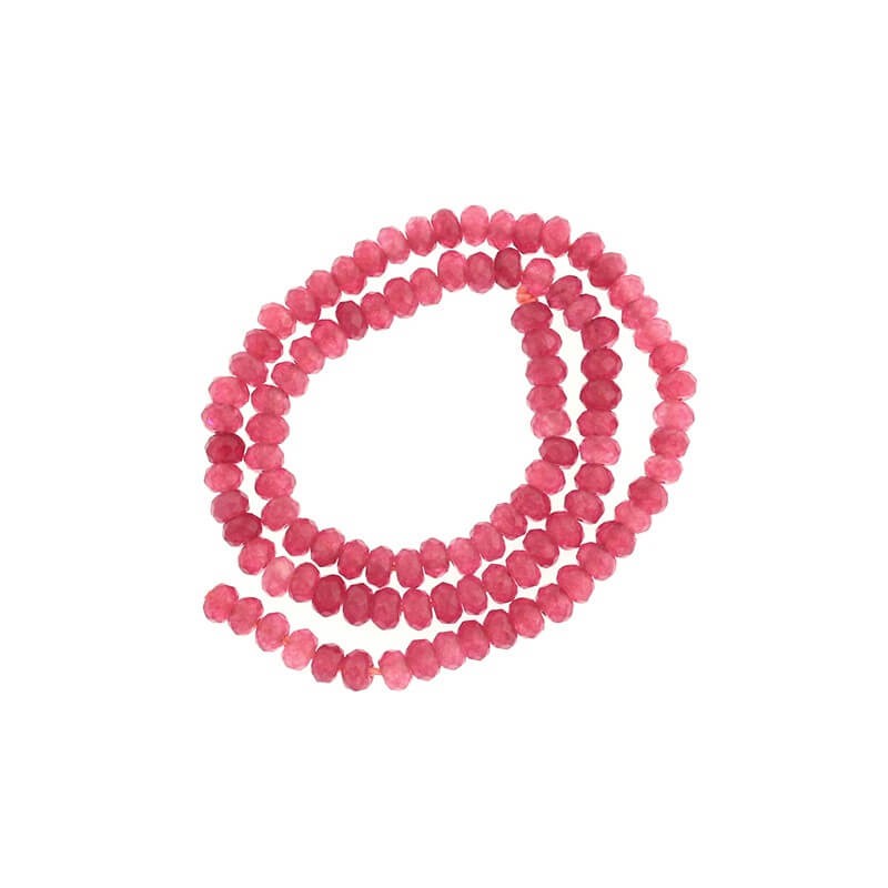 Oponki beads faceted raspberry jade 120pcs (rope) 4x2mm KAOS0416