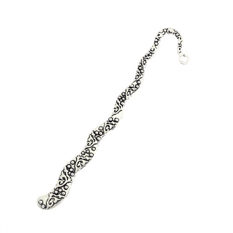 Decorative base for bookmarks, antique silver 124x24x3mm, 1 piece AAZAK25
