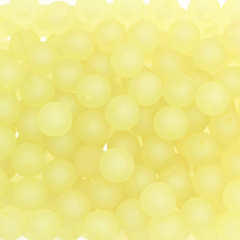Koraliki akrylowe kulki 16mm matowe Frozen Lollipops żółte 5szt XYMZKU1601