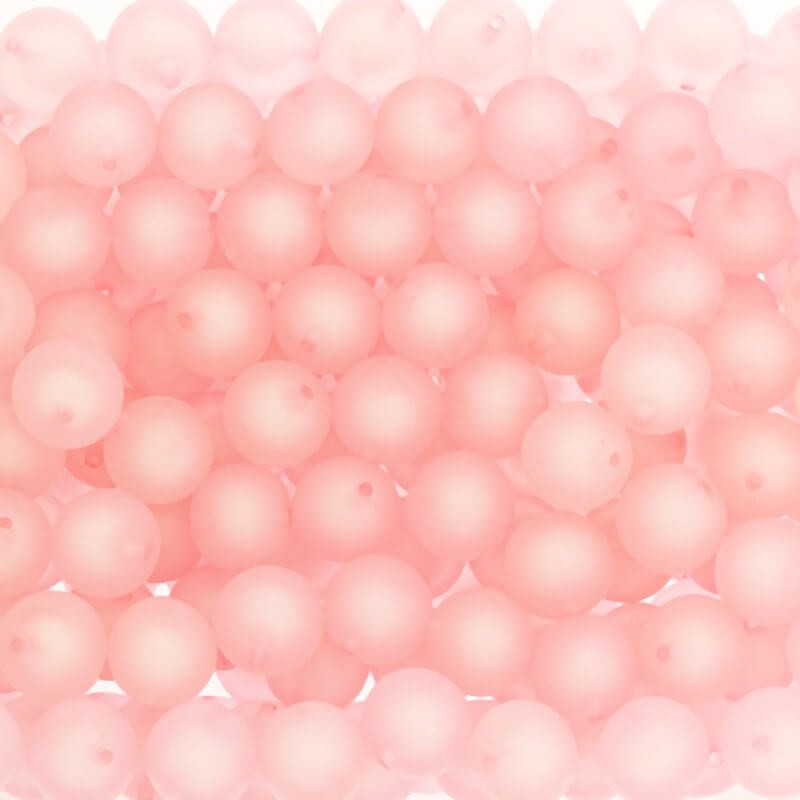 Koraliki akrylowe kulki 16mm matowe Frozen Lollipops różowe 5szt XYMZKU1605