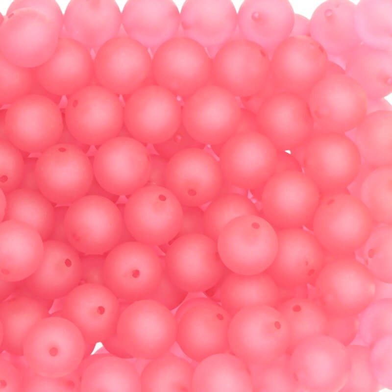 Koraliki akrylowe kulki 16mm matowe Frozen Lollipops ciemno różowe 5szt XYMZKU1606