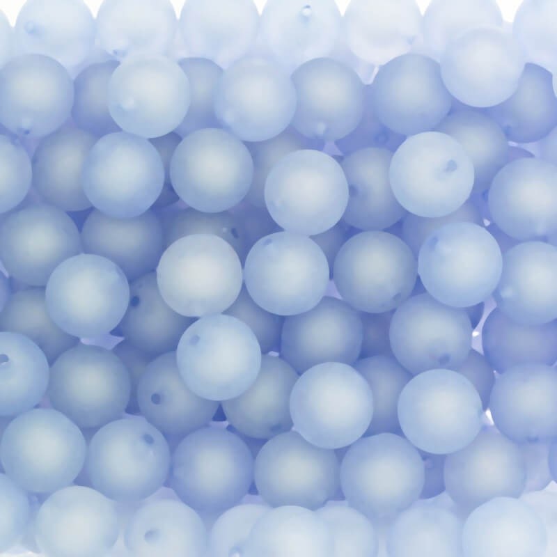 Koraliki akrylowe kulki 16mm matowe Frozen Lollipops niebieskie 5szt XYMZKU1609