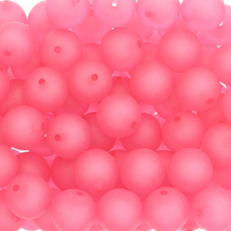 Koraliki akrylowe matowe Frozen Lollipops kulki 20mm ciemno różowe 1szt XYMZKU2006