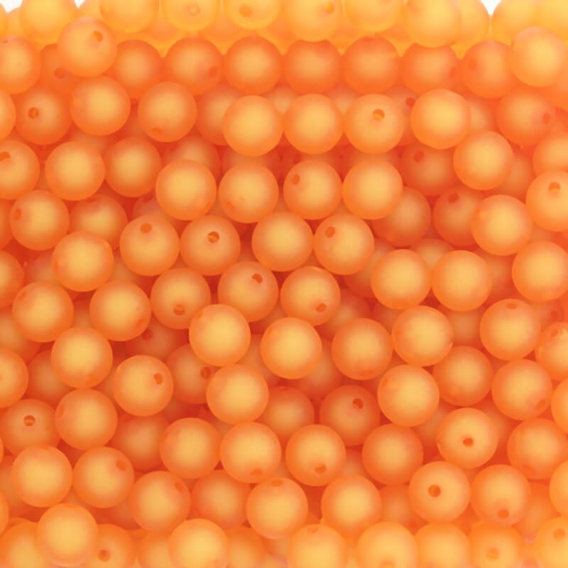 Koraliki akrylowe kulki 12mm matowe Frozen Lollipops pomarańczowe 12szt XYMZKU1202