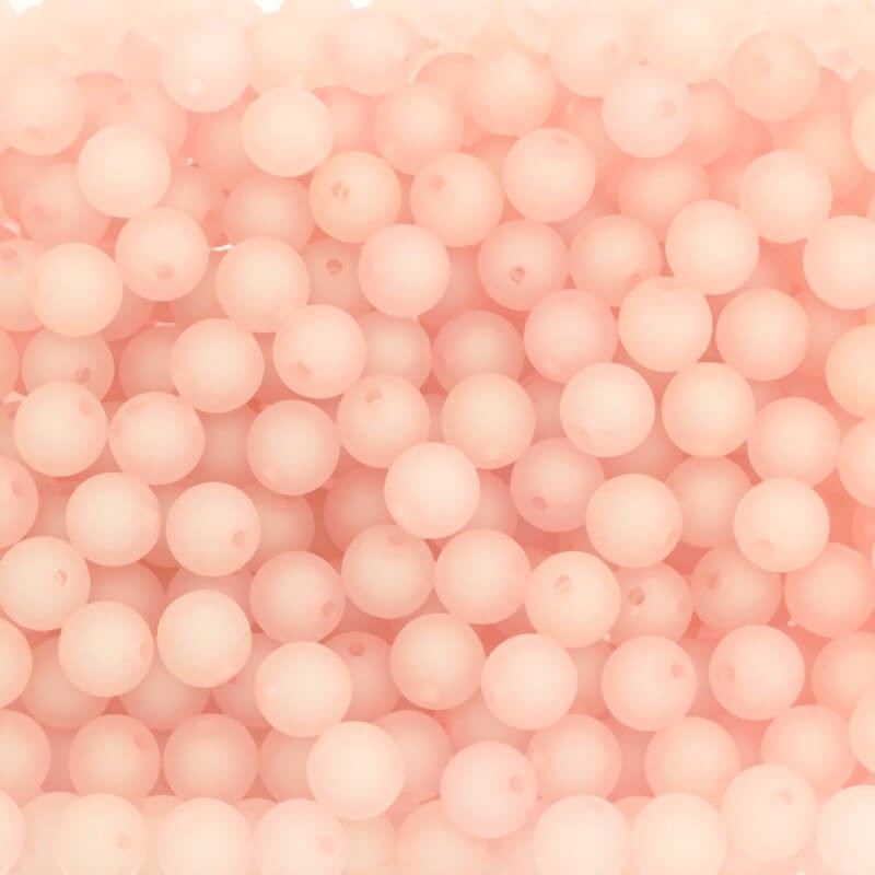 Koraliki akrylowe kulki 12mm matowe Frozen Lollipops jasno różowe 12szt XYMZKU1204