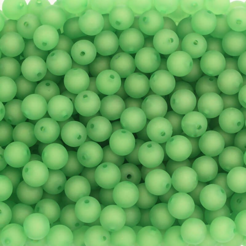 Acrylic beads 12mm frosted Frozen Lollipops green 12pcs XYMZKU1210