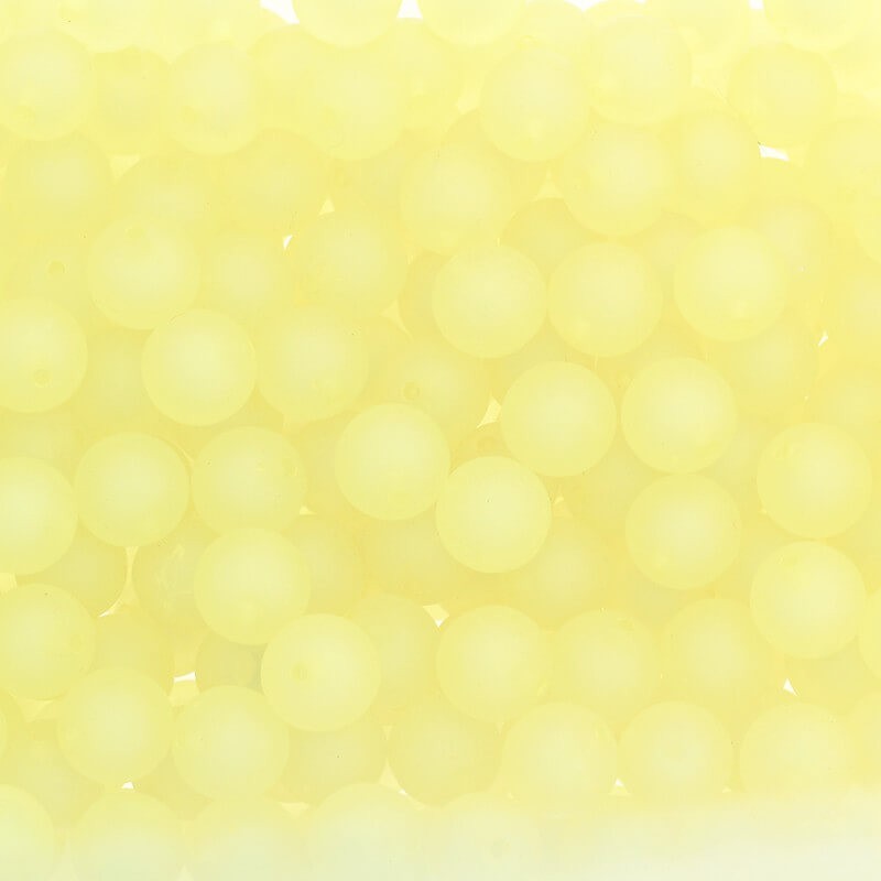 Koraliki akrylowe kulki 14mm matowe Frozen Lollipops żółte 8szt XYMZKU1402
