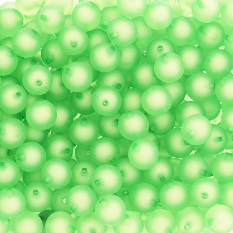 Koraliki akrylowe kulki 14mm matowe Frozen Lollipops zielone 8szt XYMZKU1408