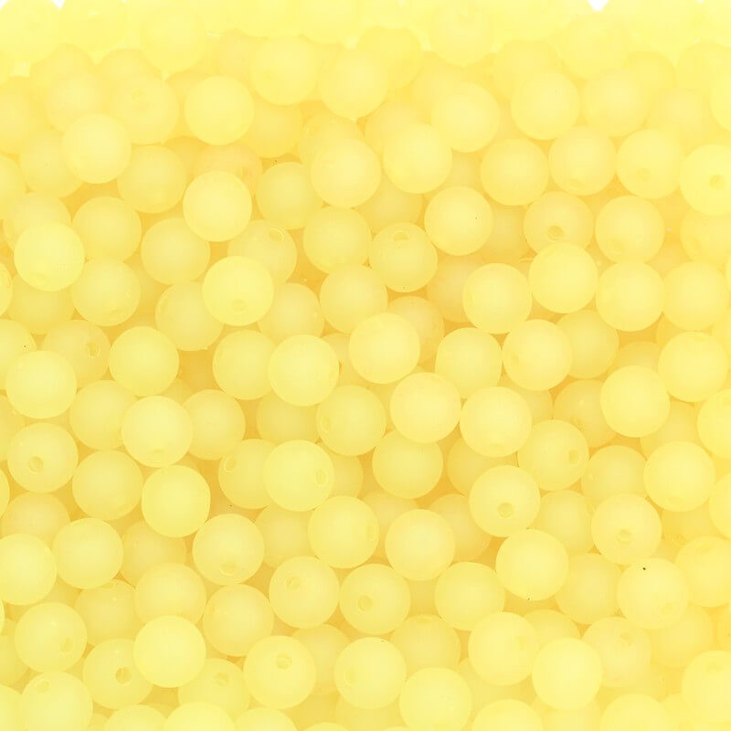 Koraliki akrylowe kulki 10mm matowe Frozen Lolipops żółte 11szt XYMZKU1001