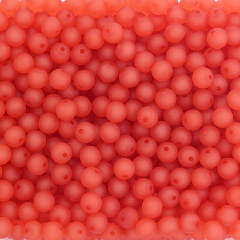 Acrylic beads 10mm frosted Frozen Lolipops red 11pcs XYMZKU1004