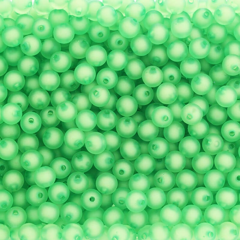 Koraliki akrylowe kulki 10mm matowe Frozen Lolipops zielone 11szt XYMZKU1011
