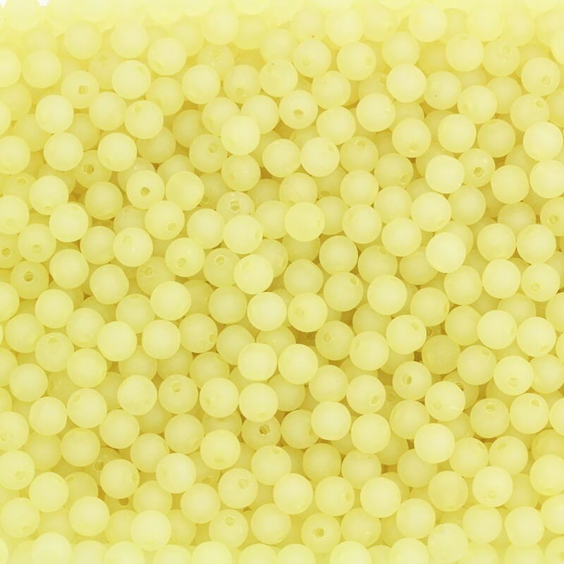 Acrylic beads 8mm frosted Frozen Lolipops yellow 15pcs XYMZKU0802