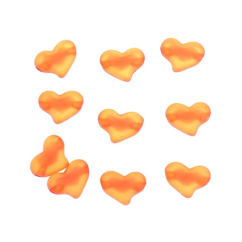 Koraliki serca akrylowe 21x16mm satynowe Frozen Lollipops ciemno pomarańczowe 5szt XYMLSE03