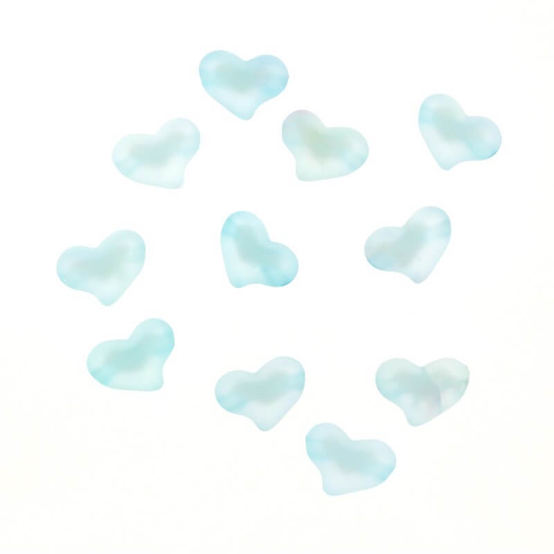 Acrylic heart beads 21x16mm satin Frozen Lollipops blue 5pcs XYMLSE09