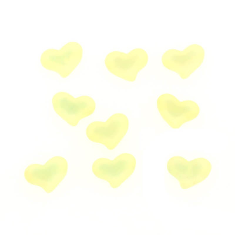 Koraliki serca akrylowe 21x16mm matowe Frozen Lollipops żółte 5szt XYMZSE01