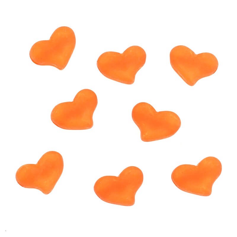 Acrylic heart beads 21x16mm frosted Frozen Lollipops dark orange 5pcs XYMZSE04