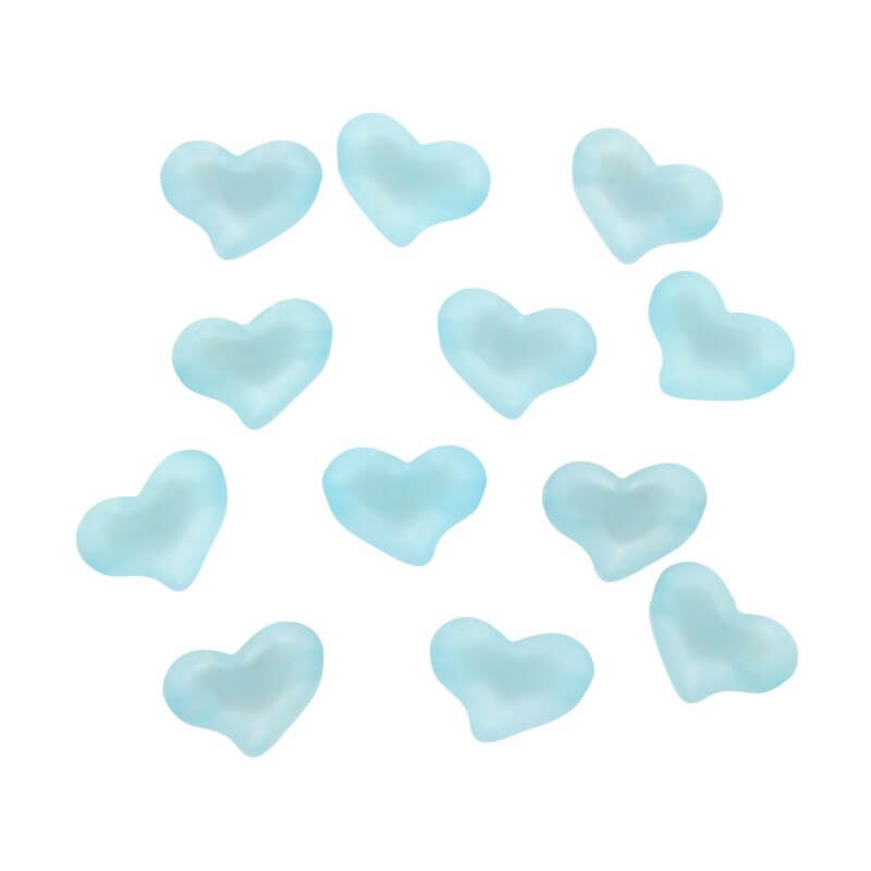 Acrylic heart beads 21x16mm frosted Frozen Lollipops blue 5pcs XYMZSE09