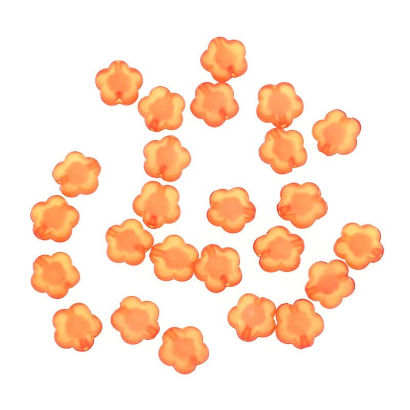 Kwiatki akrylowe 16x8mm satynowe Frozen Lollipops pomarańczowe 4szt XYMLKW04