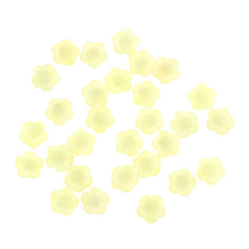 Kwiatki akrylowe 13x6.7mm matowe Frozen Lollipops żółte 12szt XYMZKW01