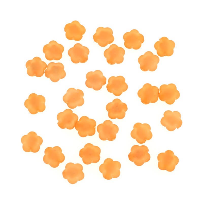 Kwiatki akrylowe 13x6.7mm matowe Frozen Lollipops pomarańczowe 12szt XYMZKW03