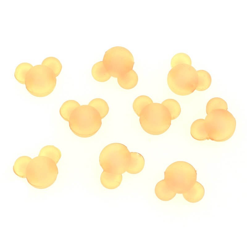 Myszki Miki akrylowe 22x18x15mm satynowe Frozen Lollipops jasno pomarańczowe 2szt XYMLMM02
