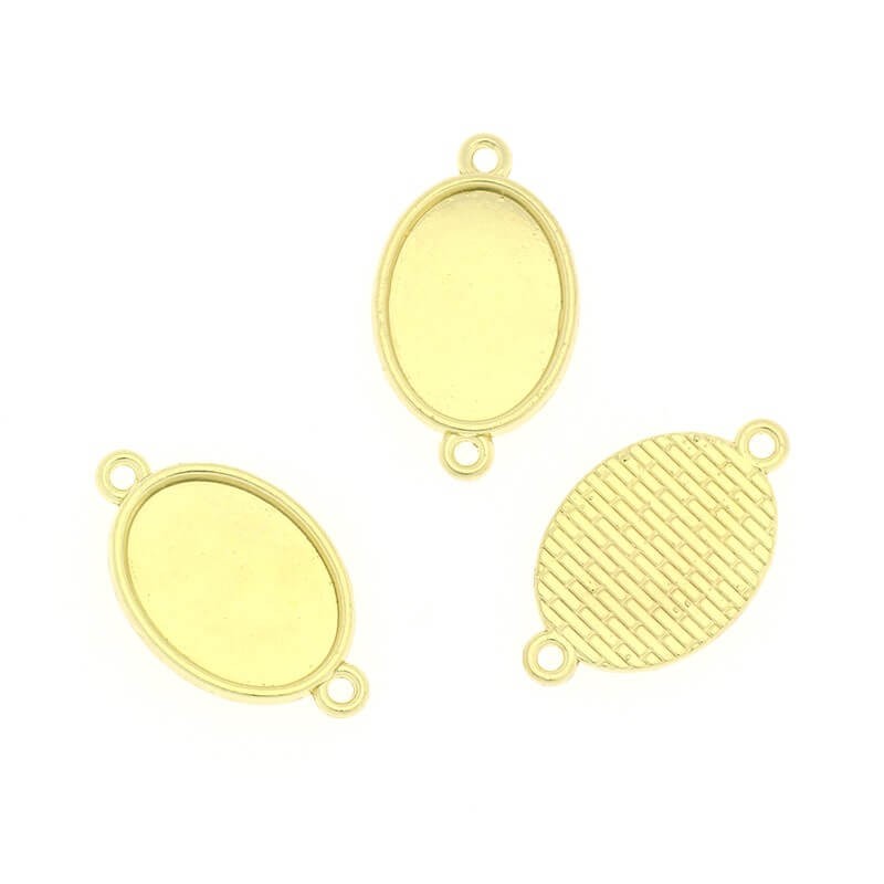 Connecting bases for cabochons 13x18mm nice golden 27x16x2mm 2 pcs OKWI1318KG