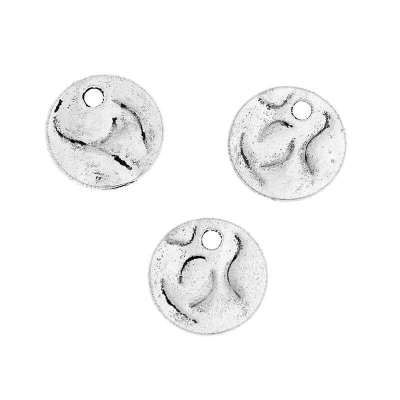 Jewelery pendant antique silver plate 19mm, 2pcs AAS802