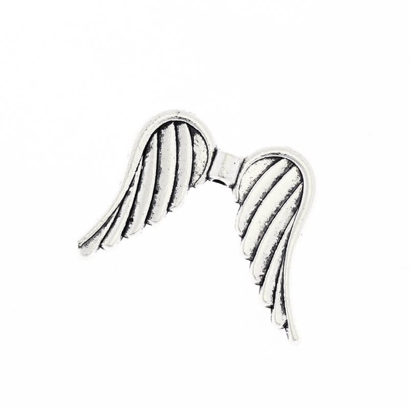 Jewelery dividers angel wings antique silver 35x26x4mm 1pc AAS824