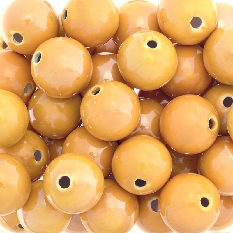 Ceramic beads, hollow honey balls 28mm, 1pc CKU28K09L