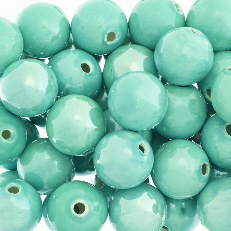 Ceramic beads hollow 28mm turquoise balls 1pc CKU28Z11L
