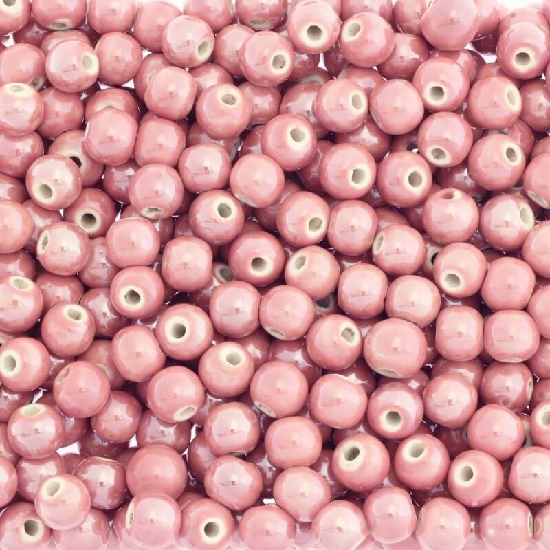 Ceramic beads 10mm beads pastel pink 2pcs CKU10R08L
