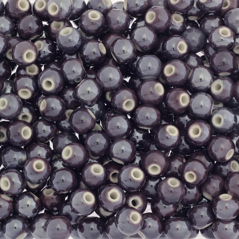 Ceramic beads 12mm blackberry violet 1pcs. CKU12F15L